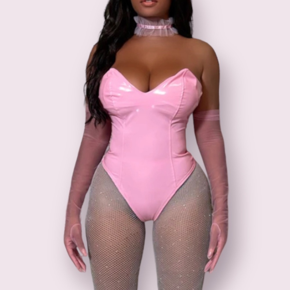 SOLD Strapless Bunny Bodysuit - Picture 1 of 7